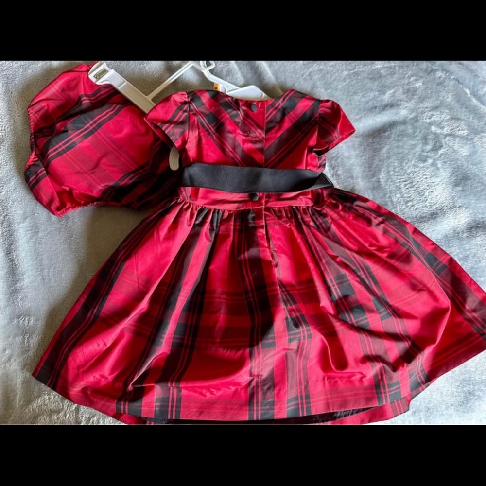 NWT Ralph Lauren Plaid Holiday/ Christmas Dress Kids Red Black Size 2T‎ - Picture 3 of 4